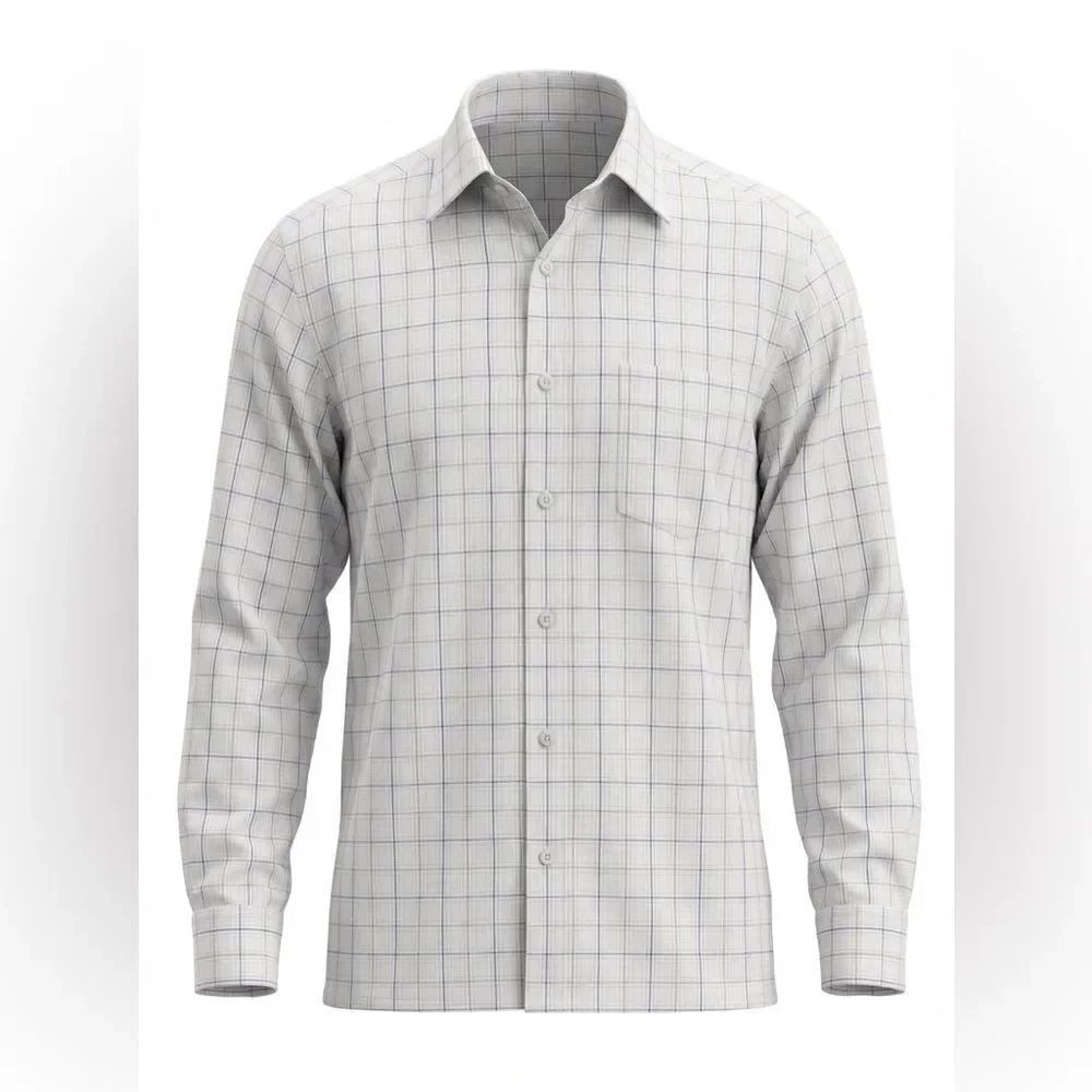 ERMENEGILDO ZEGNA MENS BUTTON DOWN SHIRT SIZE M SOFT LAVENDER WITH STRIPES